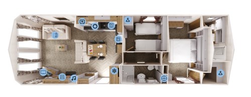 Willerby Sheraton 2 Bed Floor Plan