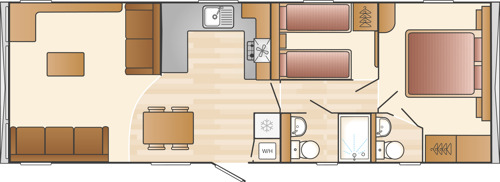 Swift Bordeaux 2018 35x12 2 Bed Floor Plan