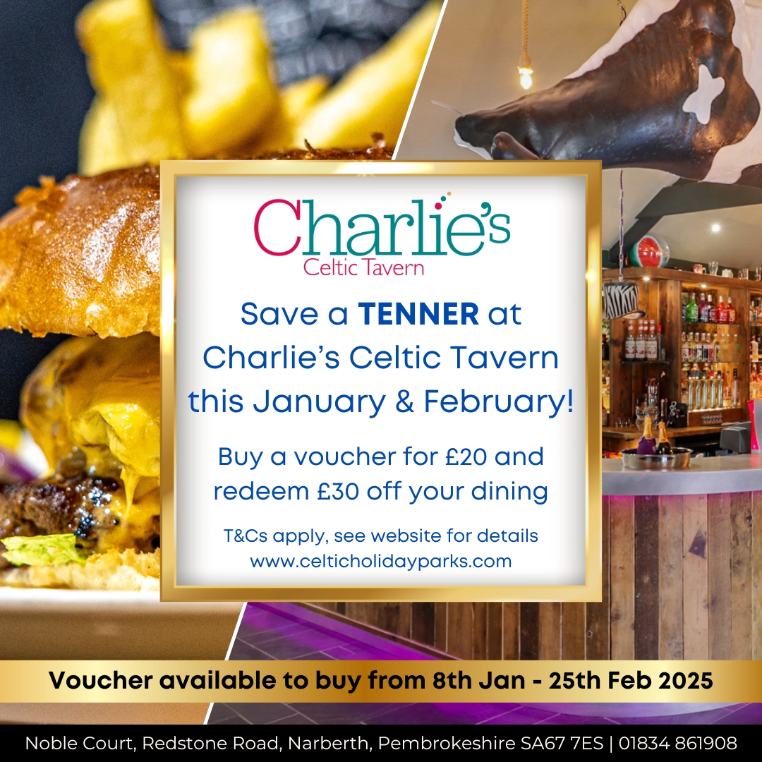 Save a Tenner at Charlie's Celtic Tavern this January & February! Voucher available to buy from 8th Jan - 25th Feb 2025