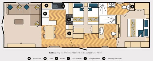 Carnaby Chantry Lodge 2 Bed Floor Plan