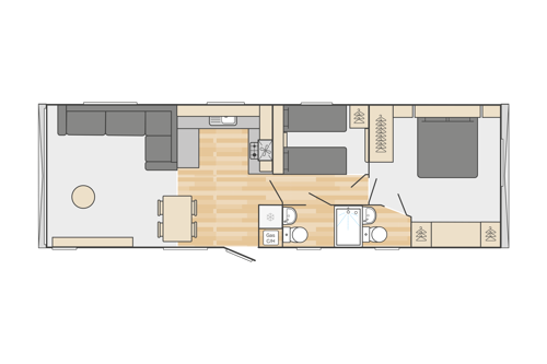 Swift Ardennes 38x12 2 Bed Floor Plan