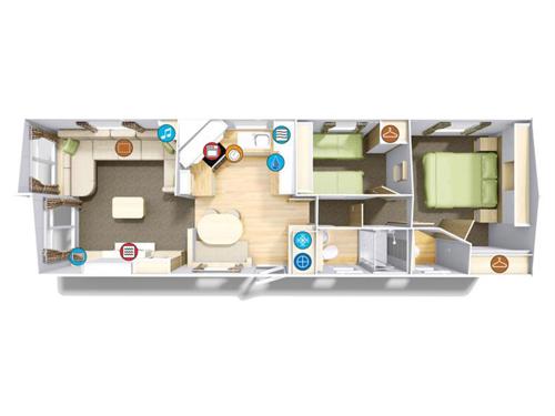 Willerby Lyndhurst 2015 2 Bed Floor Plan