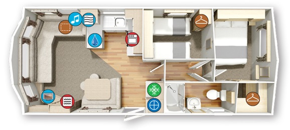 Willerby Rio Gold 2015 2 Bed Floor Plan