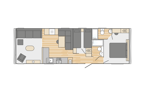 Swift Moselle 38x12 2 Bed Floor Plan